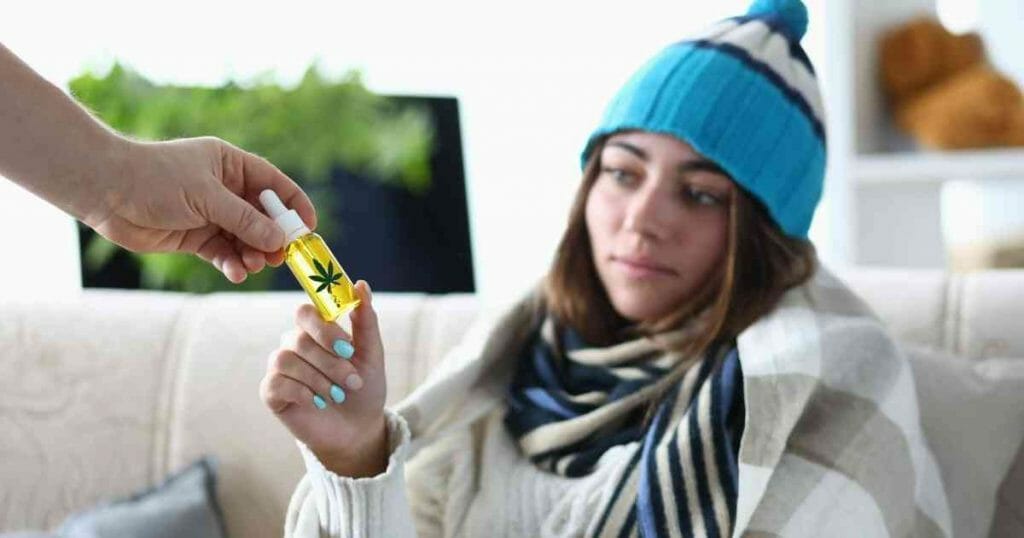 woman using cbd